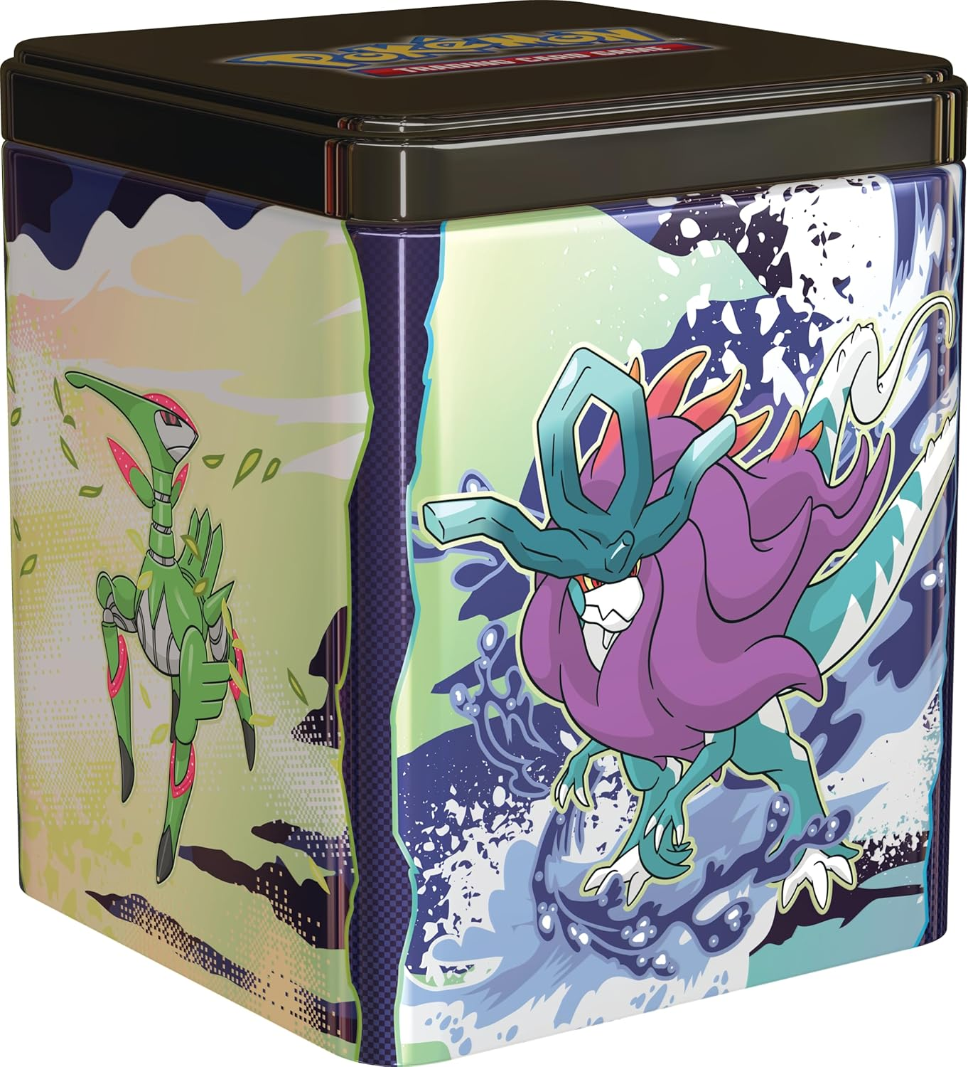 Pokémon Tin Cube JCC Pokémon : Boîte empilable – Ogerpon (3 boosters et 2 Pages d’Autocollants)