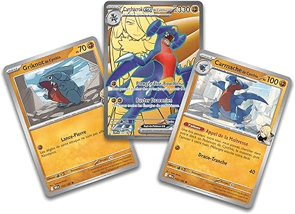 Pokémon - Collection Premium Carchacrok - ex de Cynthia (3 Cartes Brillantes et 6 boosters) - Collek Store