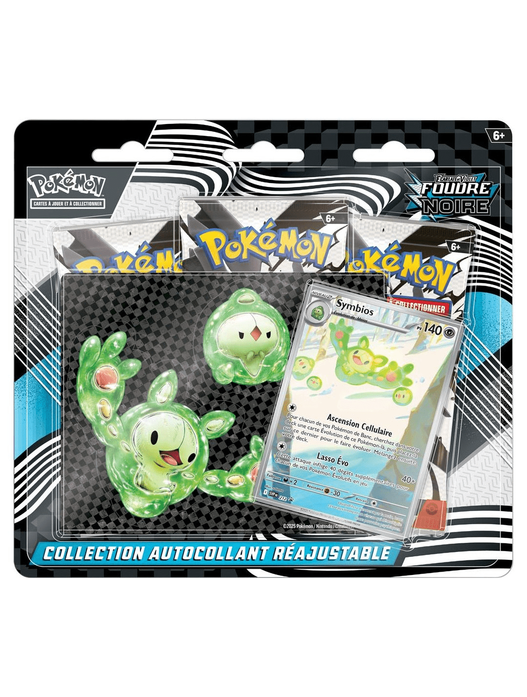 Pokémon Tripack Symbios - Collection Autocollant réajustable Foudre Noire EV10.5 - Collek Store