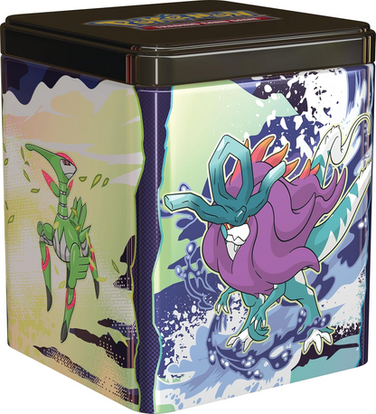Pokémon Tin Cube JCC Pokémon : Boîte empilable – Ogerpon (3 boosters et 2 Pages d’Autocollants)