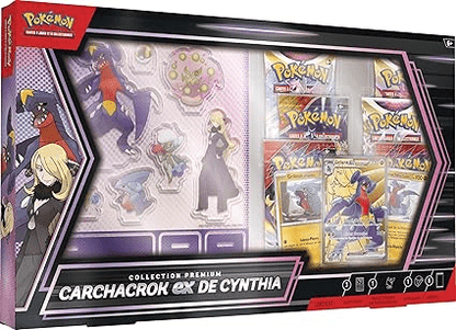 Pokémon - Collection Premium Carchacrok - ex de Cynthia (3 Cartes Brillantes et 6 boosters) - Collek Store