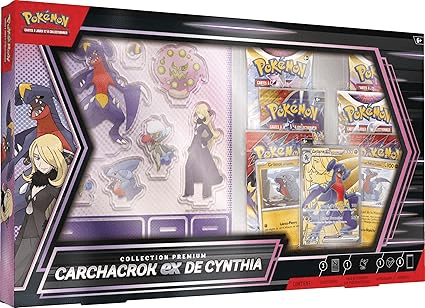Pokémon - Collection Premium Carchacrok - ex de Cynthia (3 Cartes Brillantes et 6 boosters) - Collek Store