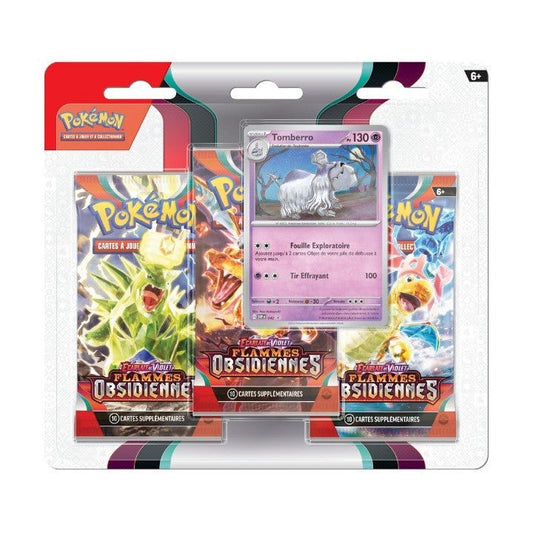 Tripack Pokémon Flammes Obsidiennes EV3 - Tomberro - Collek Store